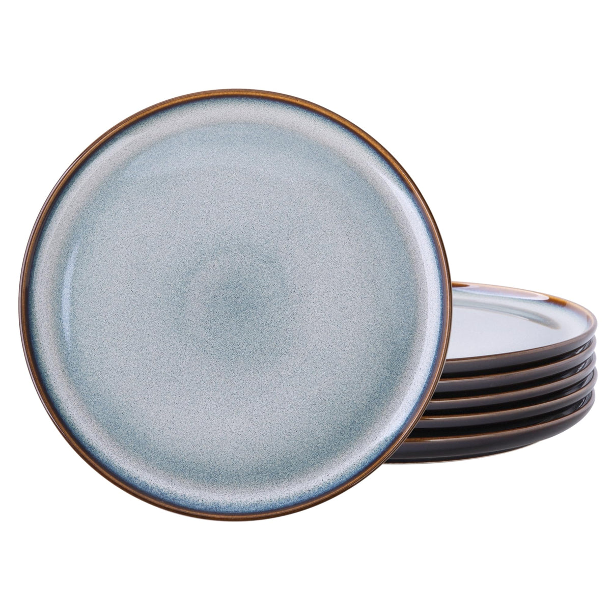 LERATIO Ceramic Plate Set of 6,8.5 Inch Reactive Glaze Salad Plates