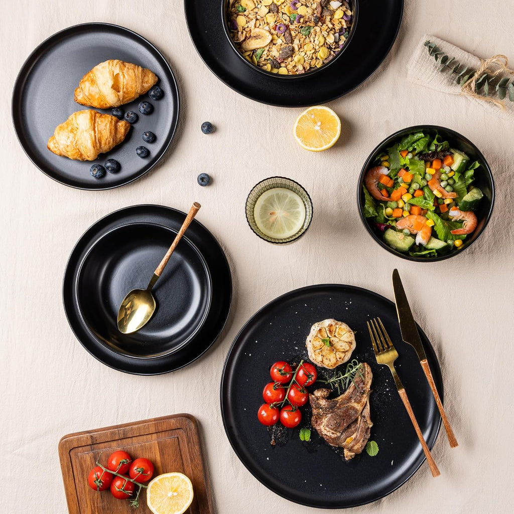 AmorArc Ceramic Dinner Plates Set of 6, 10.25 Inch Stoneware Dishes Set