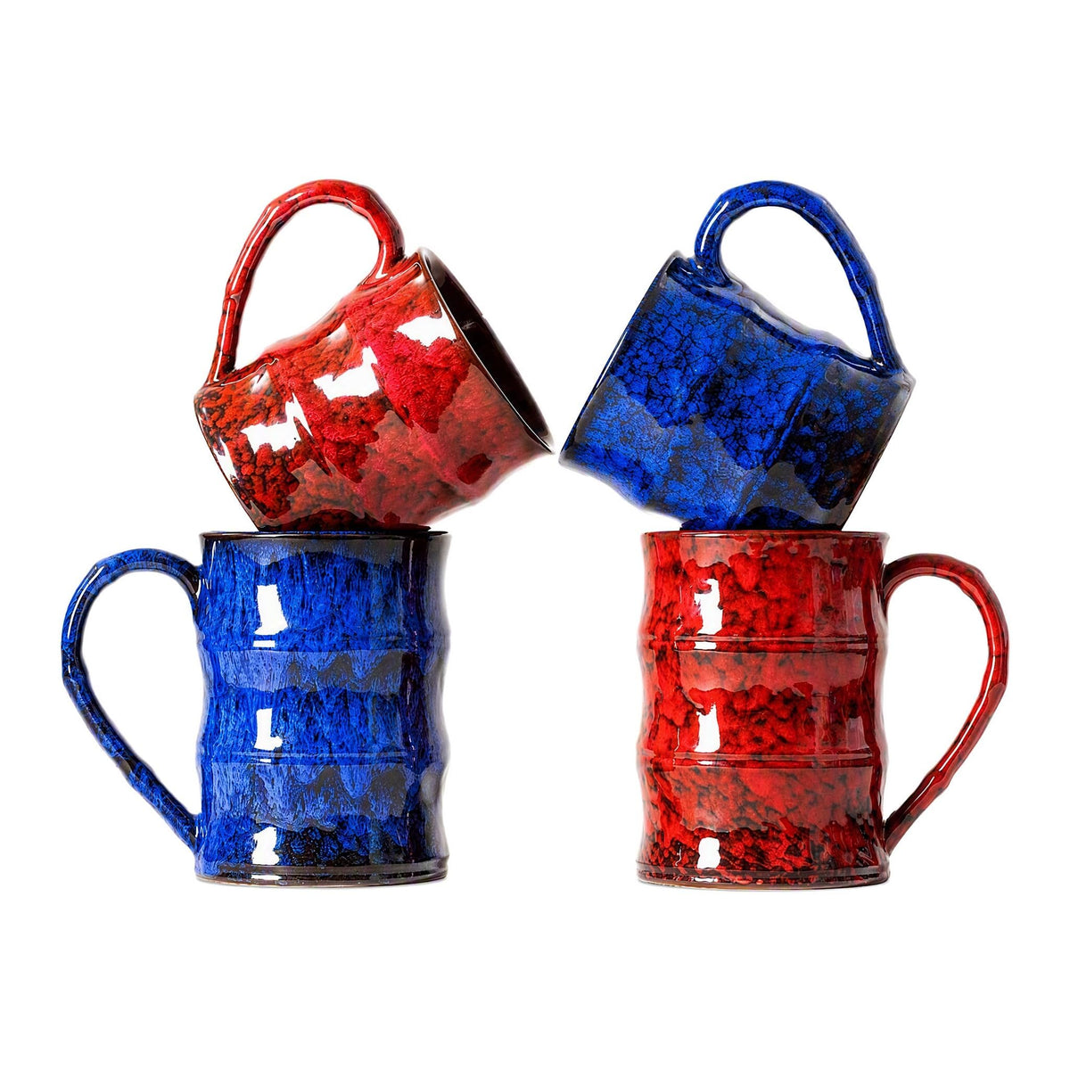 Deep Cobalt Ceramic Mug, 15oz Reactive Glaze Coffee Mug, Office Gift