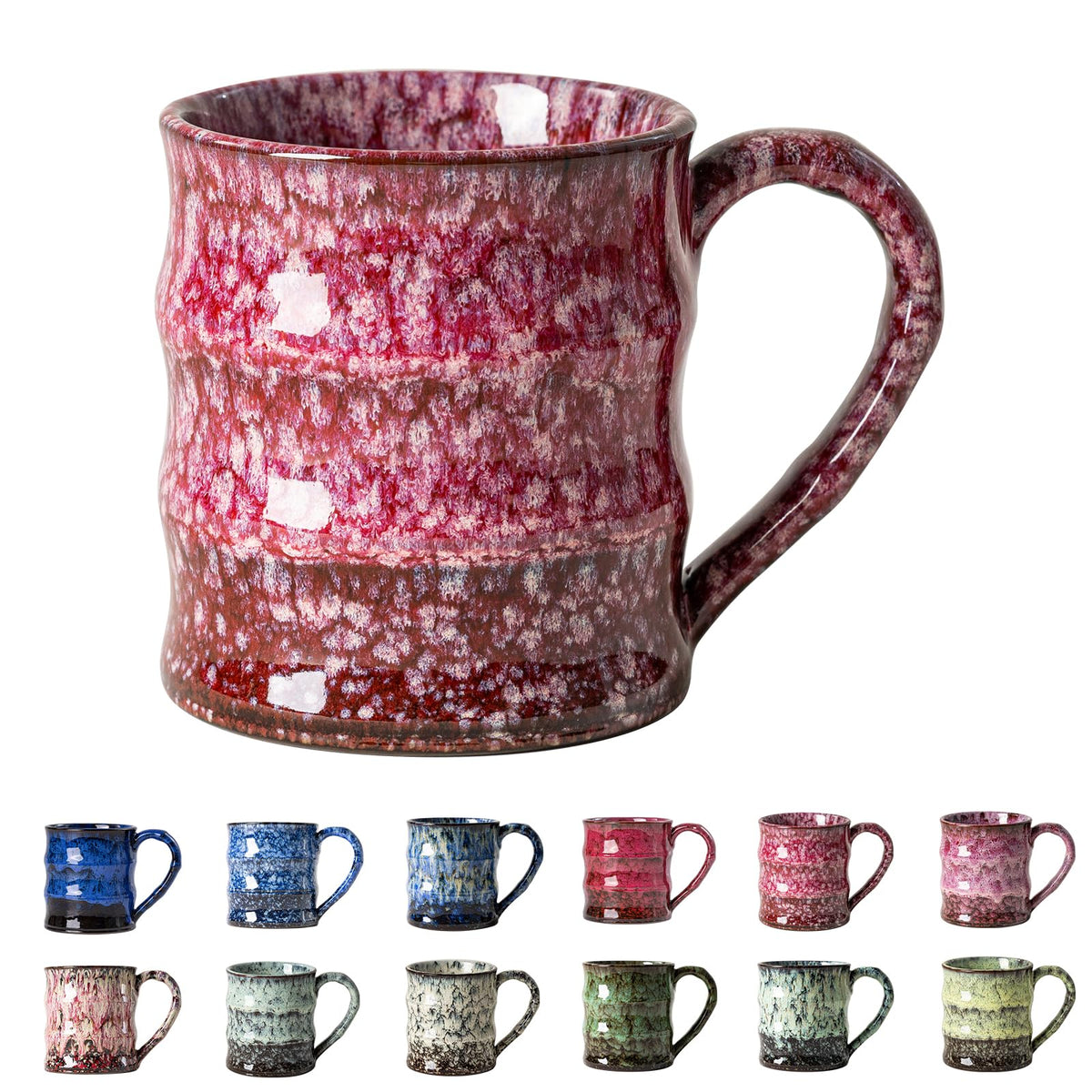 Deep Cobalt Ceramic Mug, 15oz Reactive Glaze Coffee Mug, Office Gift