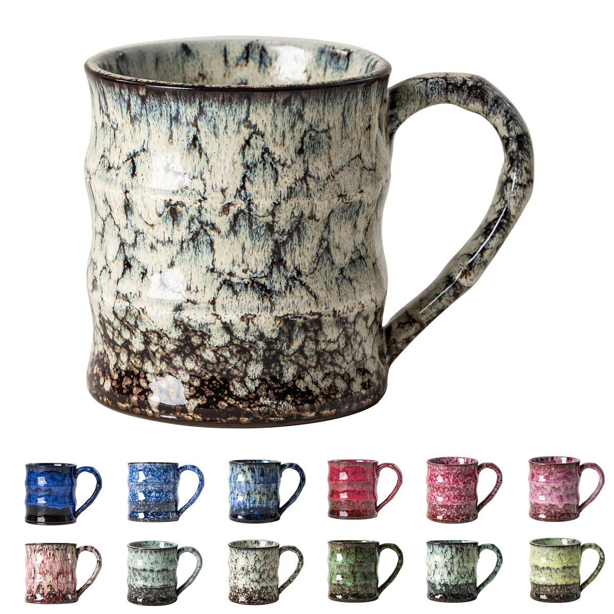 Deep Cobalt Ceramic Mug, 15oz Reactive Glaze Coffee Mug, Office Gift