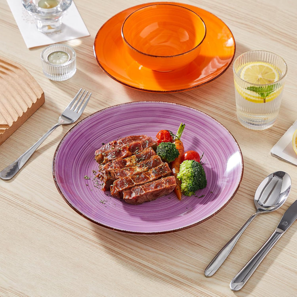 vancasso Bonita 10.5 Inch Ceramic Dinner Plates Set of 6, Warm Colors