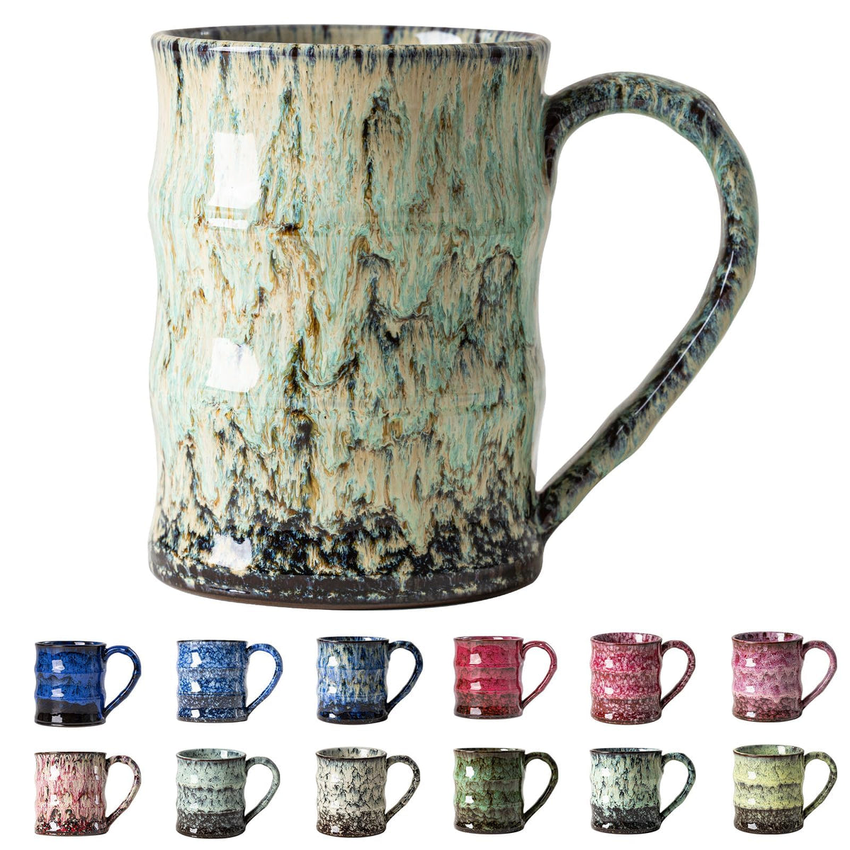 Deep Cobalt Ceramic Mug, 15oz Reactive Glaze Coffee Mug, Office Gift