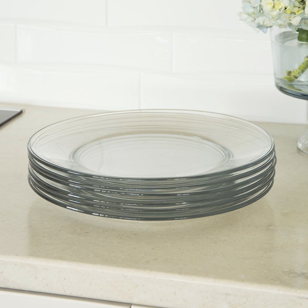 Anchor Hocking 10 Inch Glass Plates, Set of 12 Glass Dinner Plates