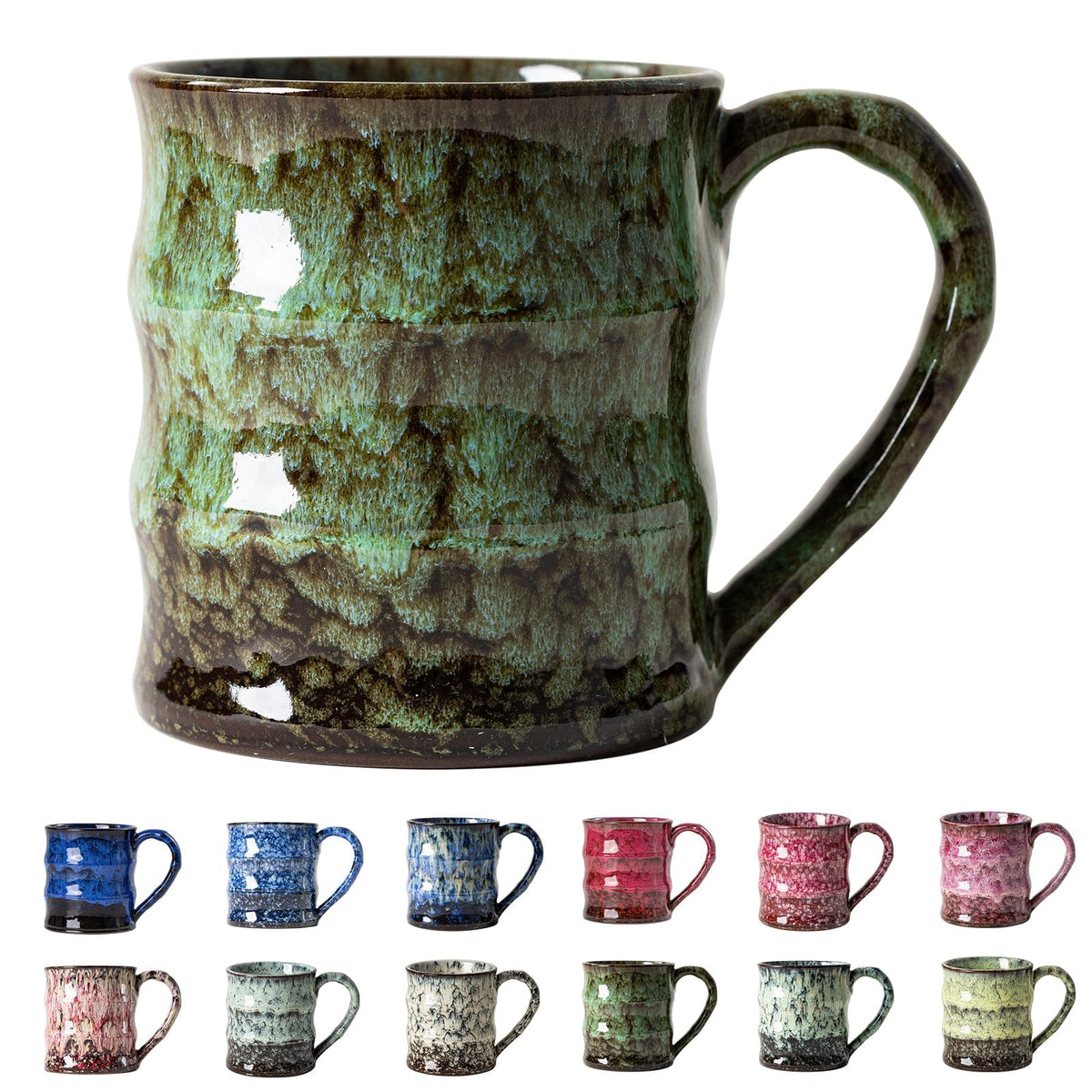 Deep Cobalt Ceramic Mug, 15oz Reactive Glaze Coffee Mug, Office Gift