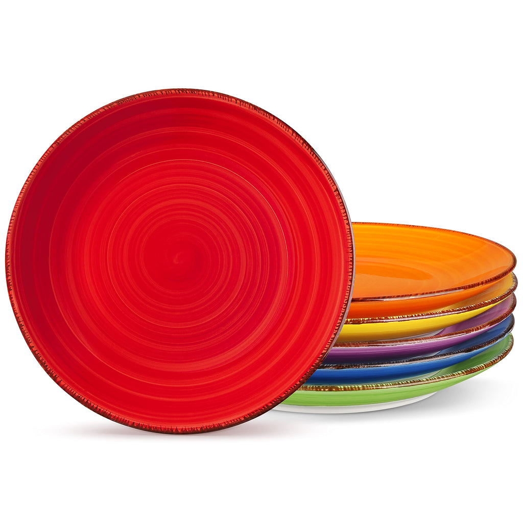 vancasso Bonita 10.5 Inch Ceramic Dinner Plates Set of 6, Warm Colors
