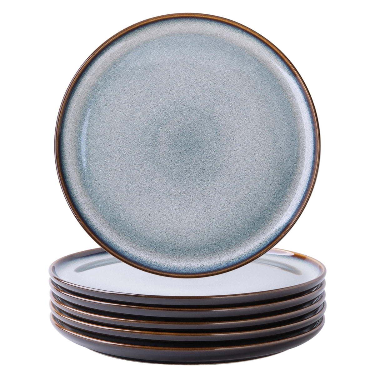LERATIO Ceramic Plate Set of 6,8.5 Inch Reactive Glaze Salad Plates