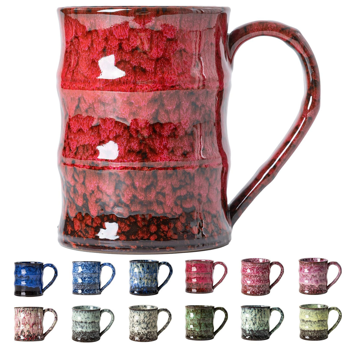 Deep Cobalt Ceramic Mug, 15oz Reactive Glaze Coffee Mug, Office Gift