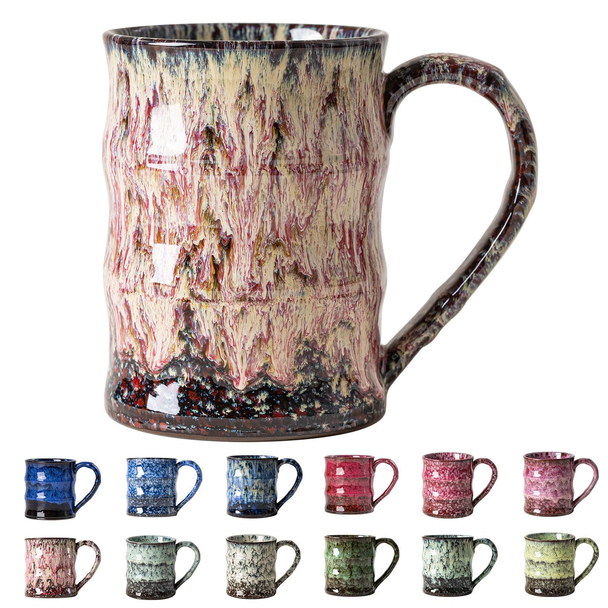 Deep Cobalt Ceramic Mug, 15oz Reactive Glaze Coffee Mug, Office Gift