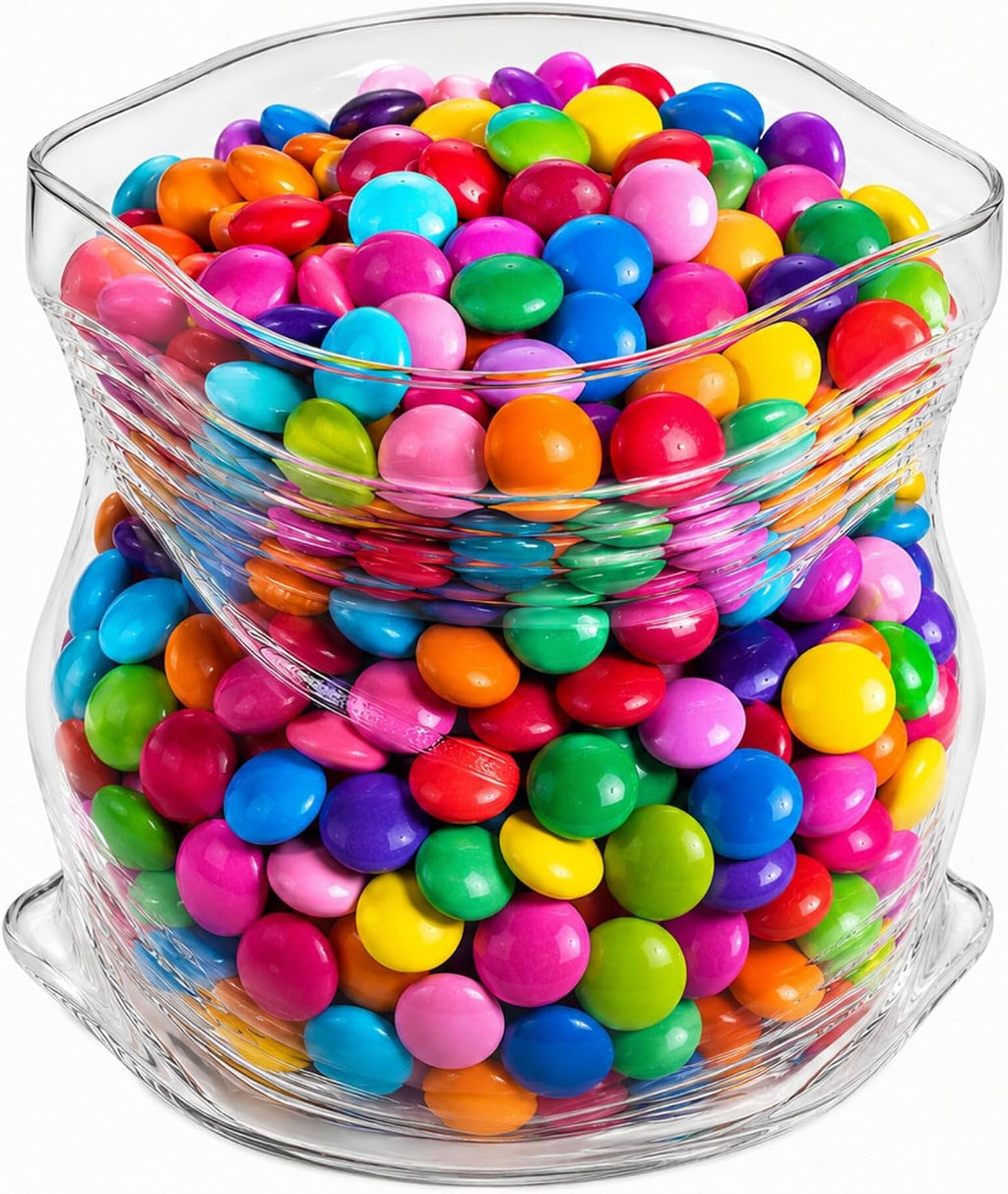 22 oz Glass Zipper Bag, 1 Large Glass Bag - Realistic Crinkled Edges, Serve Candy, Popcorn, or Nuts, Clear Glass Bag Bowl, Dishwasher-Safe, Flat Base - Restaurantware,White