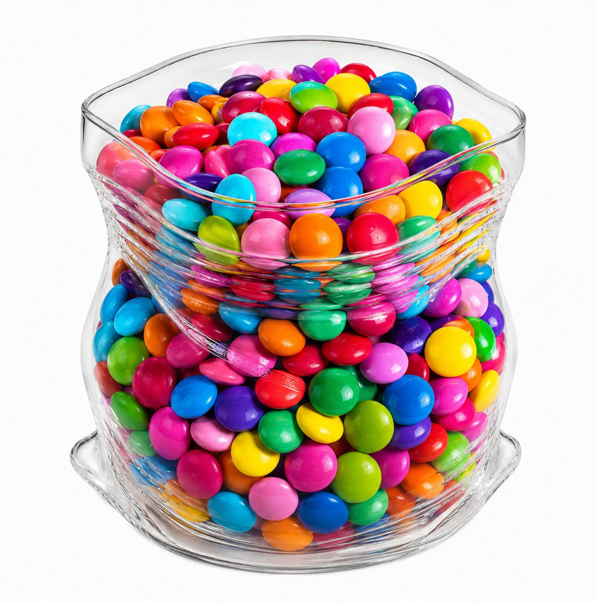 22 oz Glass Zipper Bag, 1 Large Glass Bag - Realistic Crinkled Edges, Serve Candy, Popcorn, or Nuts, Clear Glass Bag Bowl, Dishwasher-Safe, Flat Base - Restaurantware,White