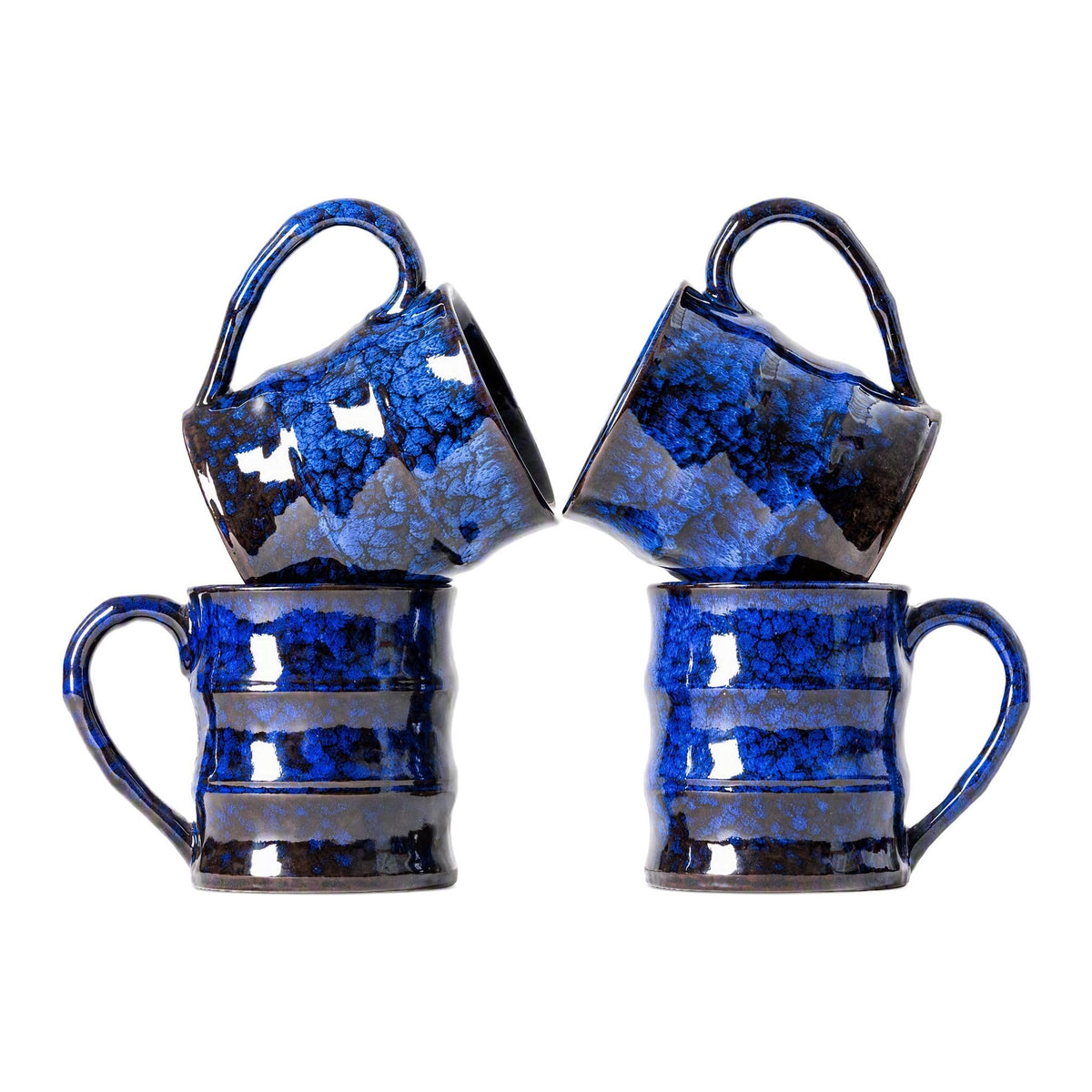 Deep Cobalt Ceramic Mug, 15oz Reactive Glaze Coffee Mug, Office Gift