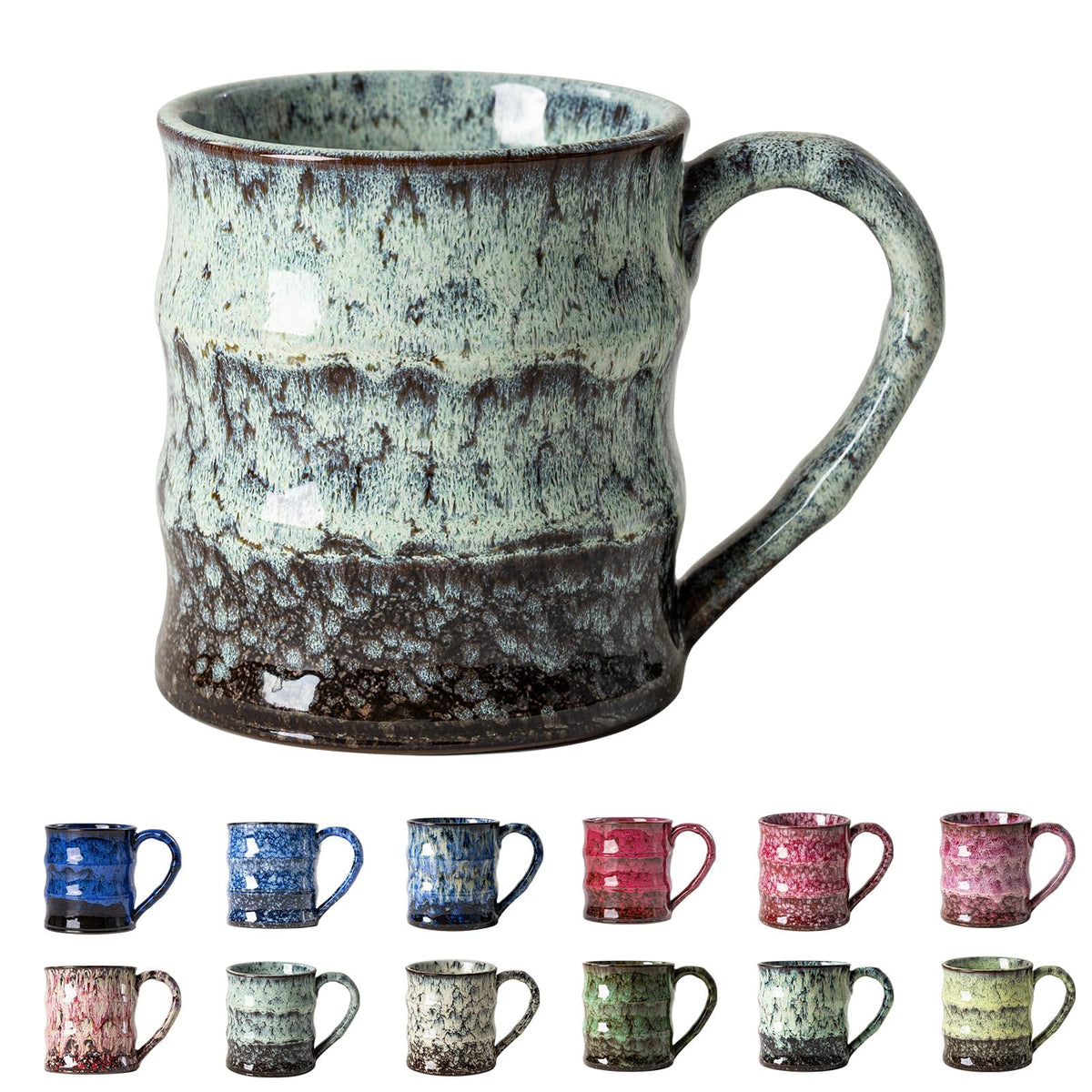 Deep Cobalt Ceramic Mug, 15oz Reactive Glaze Coffee Mug, Office Gift