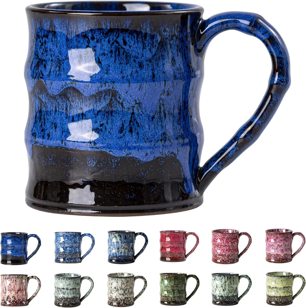 Deep Cobalt Ceramic Mug, 15oz Reactive Glaze Coffee Mug, Office Gift