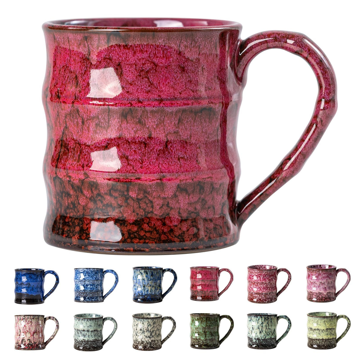 Deep Cobalt Ceramic Mug, 15oz Reactive Glaze Coffee Mug, Office Gift