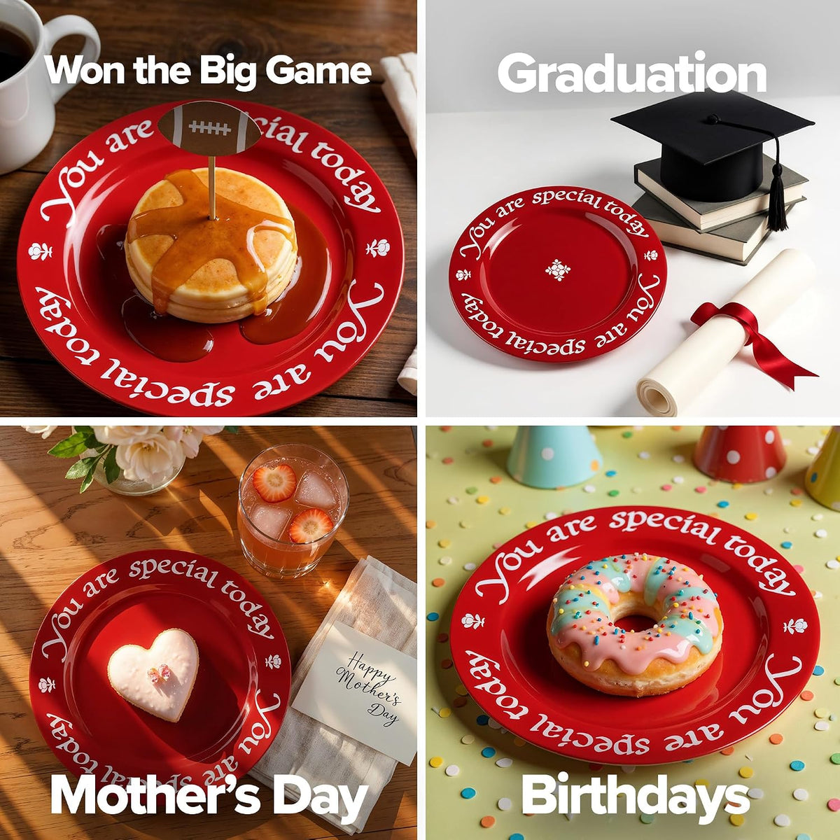 "You Are Special Today" Red Plate – Original Waechtersbach – Celebration Dish – Iconic Gift for Birthdays, Mother's Day & Milestones – German Ceramic Tradition – Dishwasher Safe, Incl. Gift Box