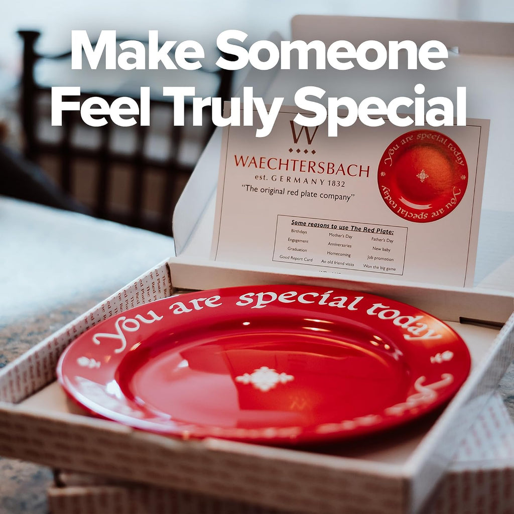 "You Are Special Today" Red Plate – Original Waechtersbach – Celebration Dish – Iconic Gift for Birthdays, Mother's Day & Milestones – German Ceramic Tradition – Dishwasher Safe, Incl. Gift Box