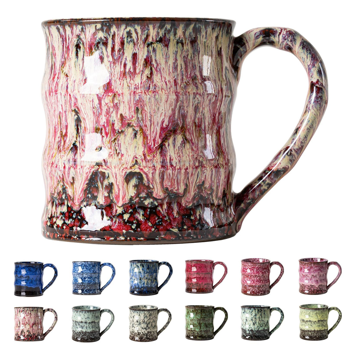 Deep Cobalt Ceramic Mug, 15oz Reactive Glaze Coffee Mug, Office Gift