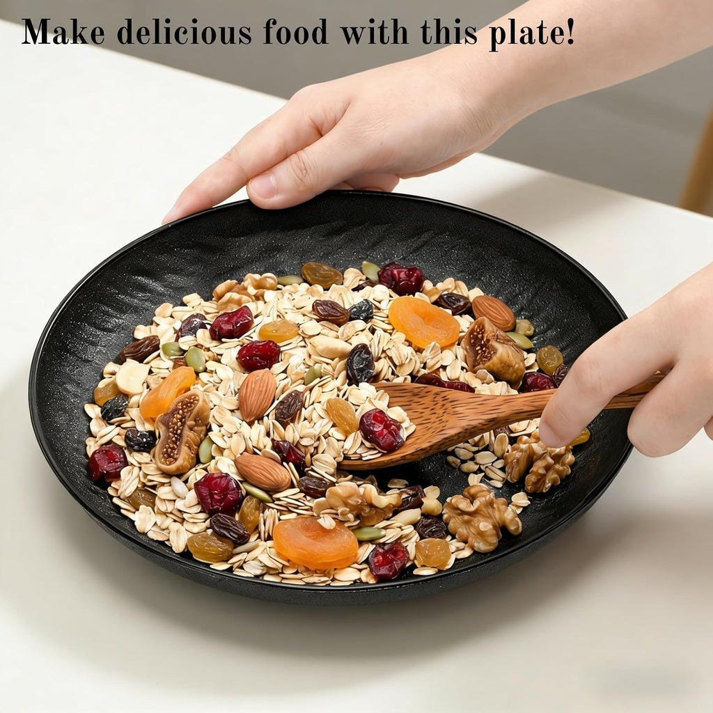 16 Pack Large Deep Plastic Plates, 9 Inch Unbreakable Dinner Plates