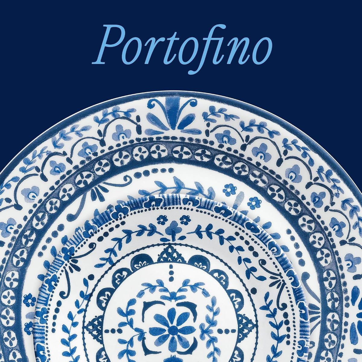Corelle Vitrelle 18-Piece Service for 6 Dinnerware Set, Triple Layer Glass and Chip Resistant, Lightweight Round Plates and Bowls Set, Portofino