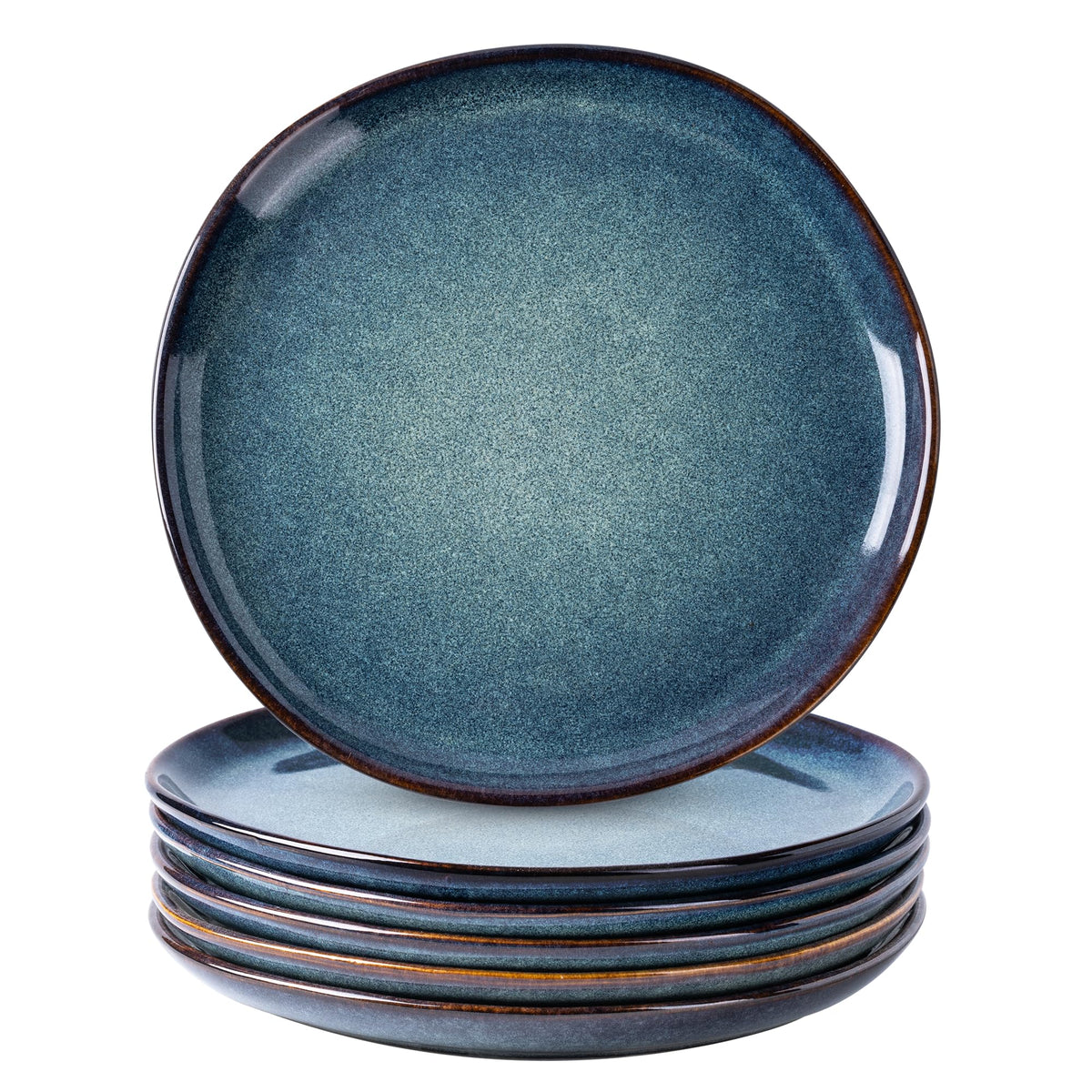 AmorArc Ceramic Dinner Plates Set of 6, 10.5 Inch Stoneware Plates Set