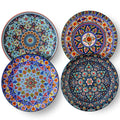 glowworm Dinner Plates, 10.5 Inch Ceramic Plates Set of 6, Bohemian
