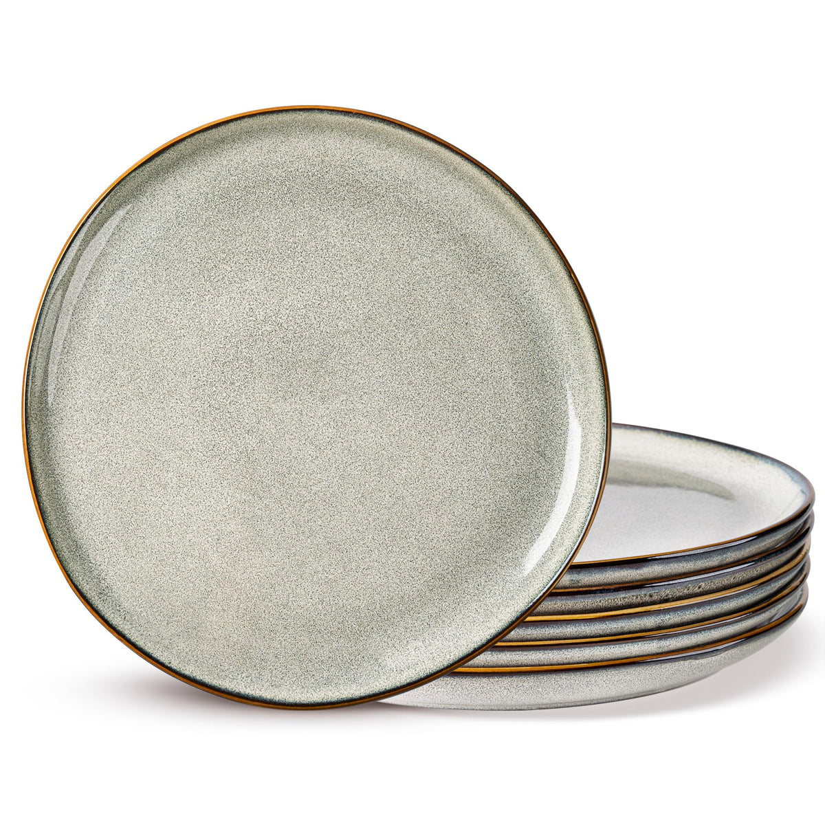 AmorArc Ceramic Dinner Plates Set of 6, 10.5 Inch Stoneware Plates Set