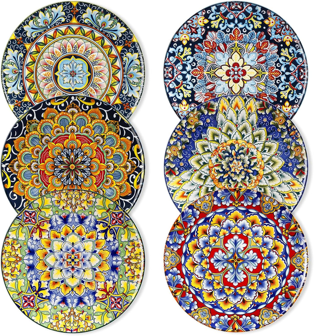 vancasso Salad Plates Set of 6, 8.5 Inch Ceramic, Microwave Safe