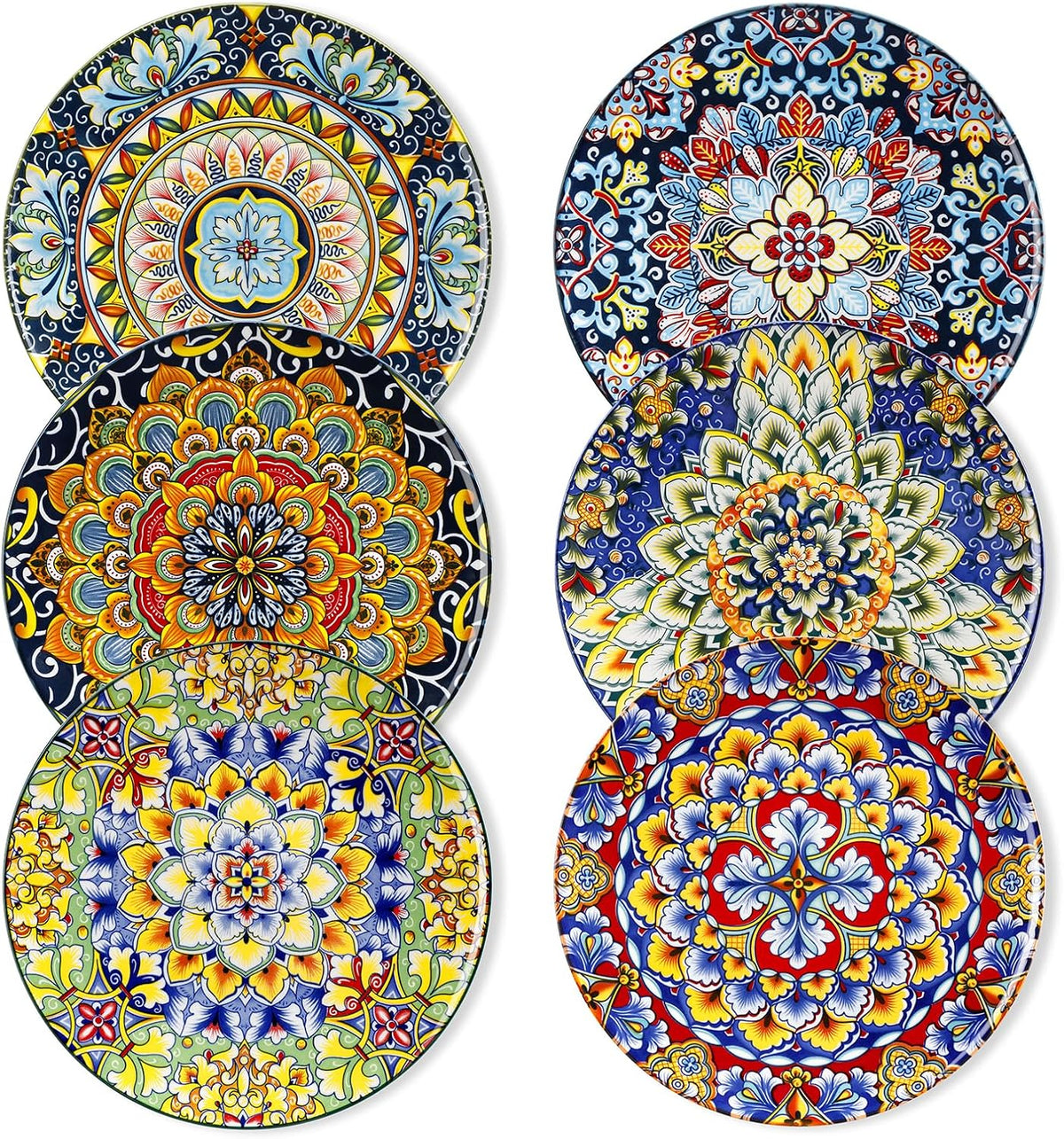vancasso Salad Plates Set of 6, 8.5 Inch Ceramic, Microwave Safe