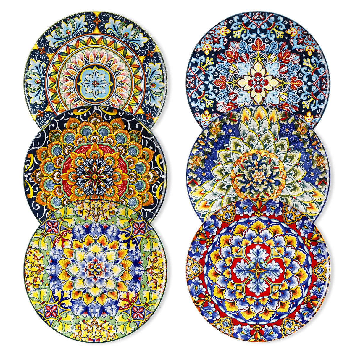vancasso Salad Plates Set of 6, 8.5 Inch Ceramic, Microwave Safe
