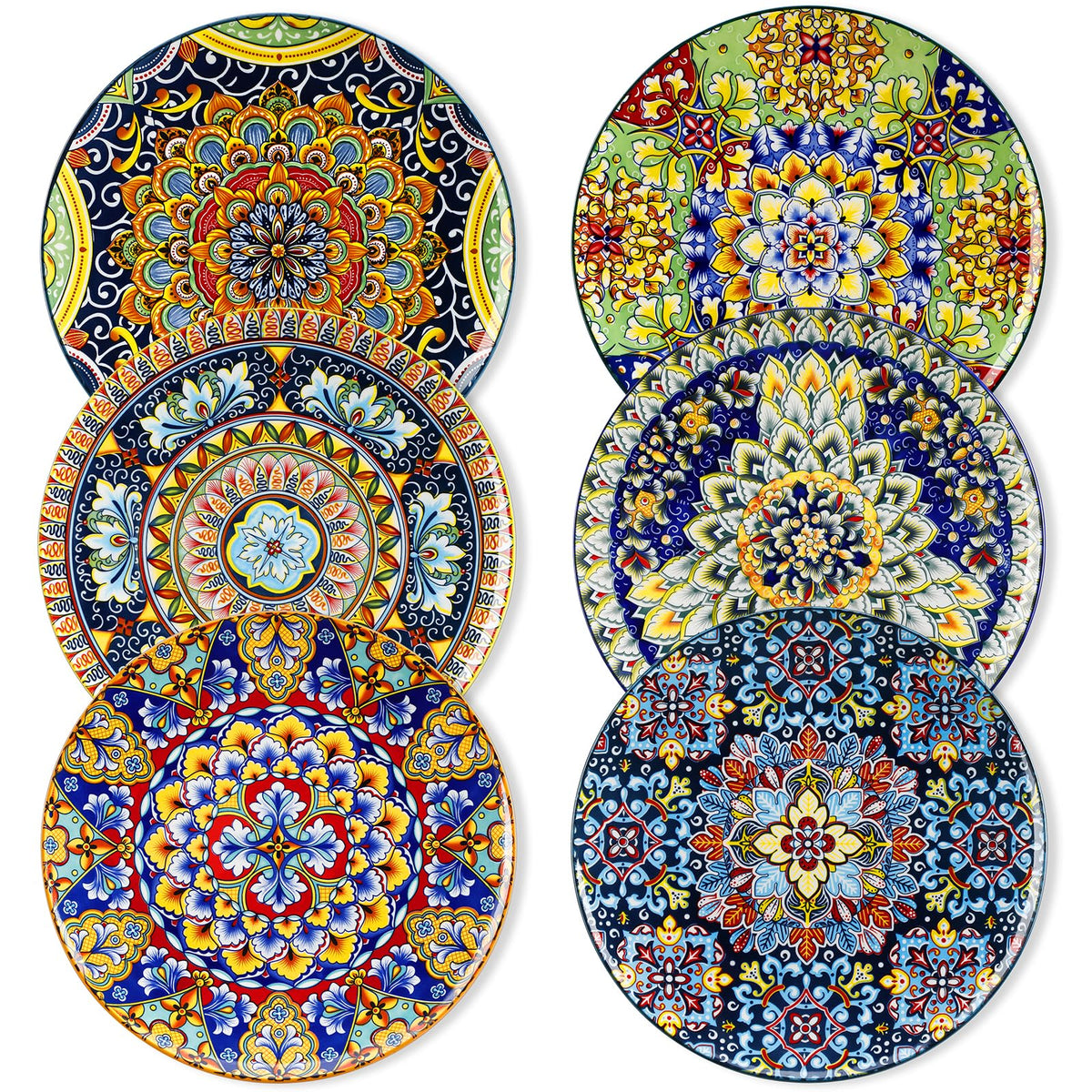 vancasso Salad Plates Set of 6, 8.5 Inch Ceramic, Microwave Safe