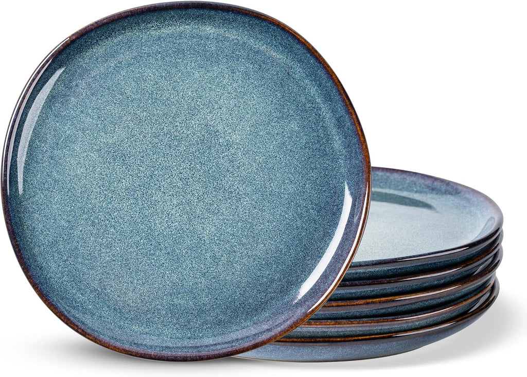 AmorArc Ceramic Dinner Plates Set of 6, 10.5 Inch Stoneware Plates Set