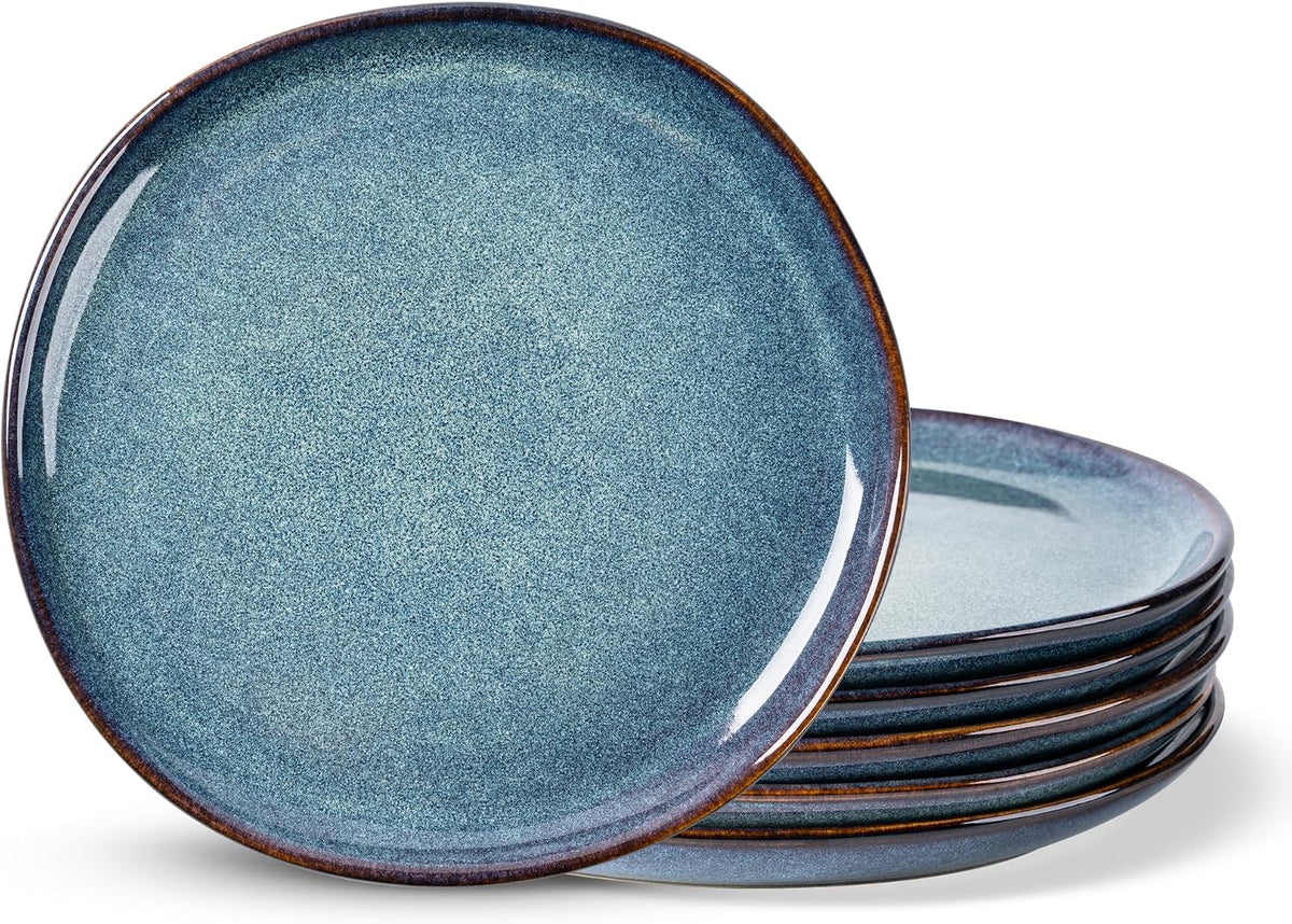 AmorArc Ceramic Dinner Plates Set of 6, 10.5 Inch Stoneware Plates Set