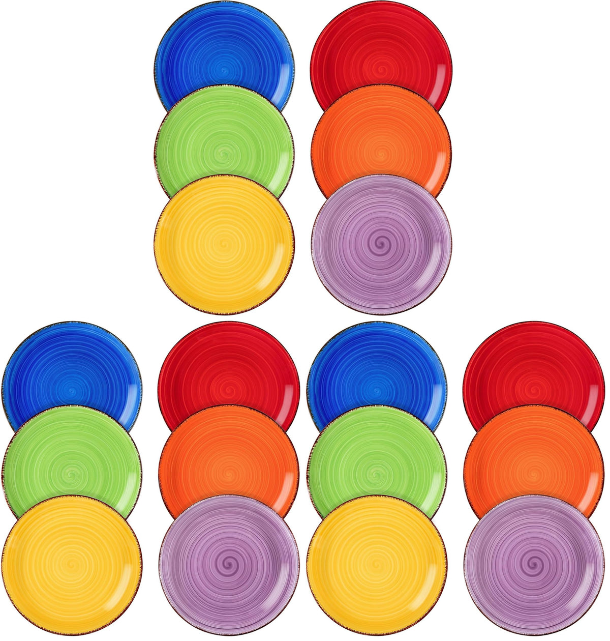vancasso Bonita Muticolor Salad Plate Set of 6, 7.5 Inch Ceramic Dessert Plate, Dishwasher and Microwave Safe