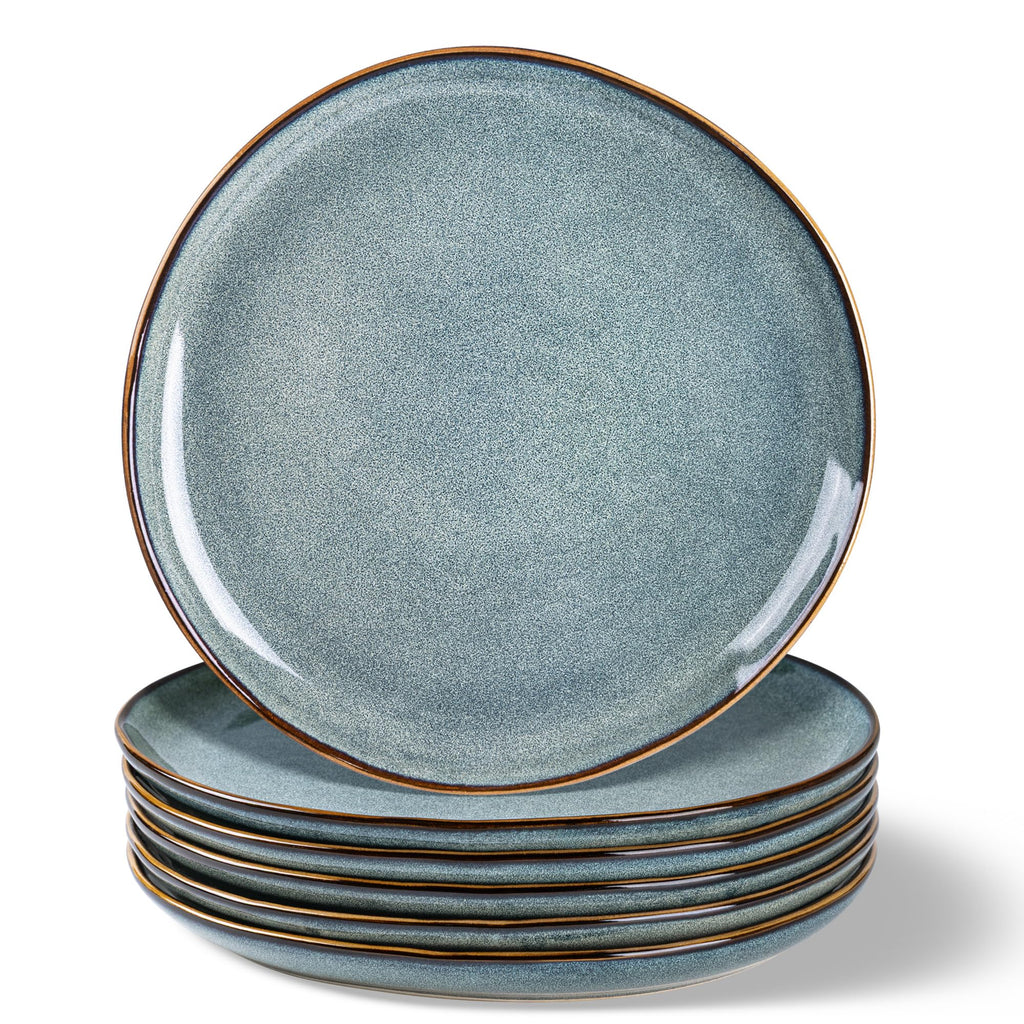 AmorArc Ceramic Dinner Plates Set of 6, 10.5 Inch Stoneware Plates Set