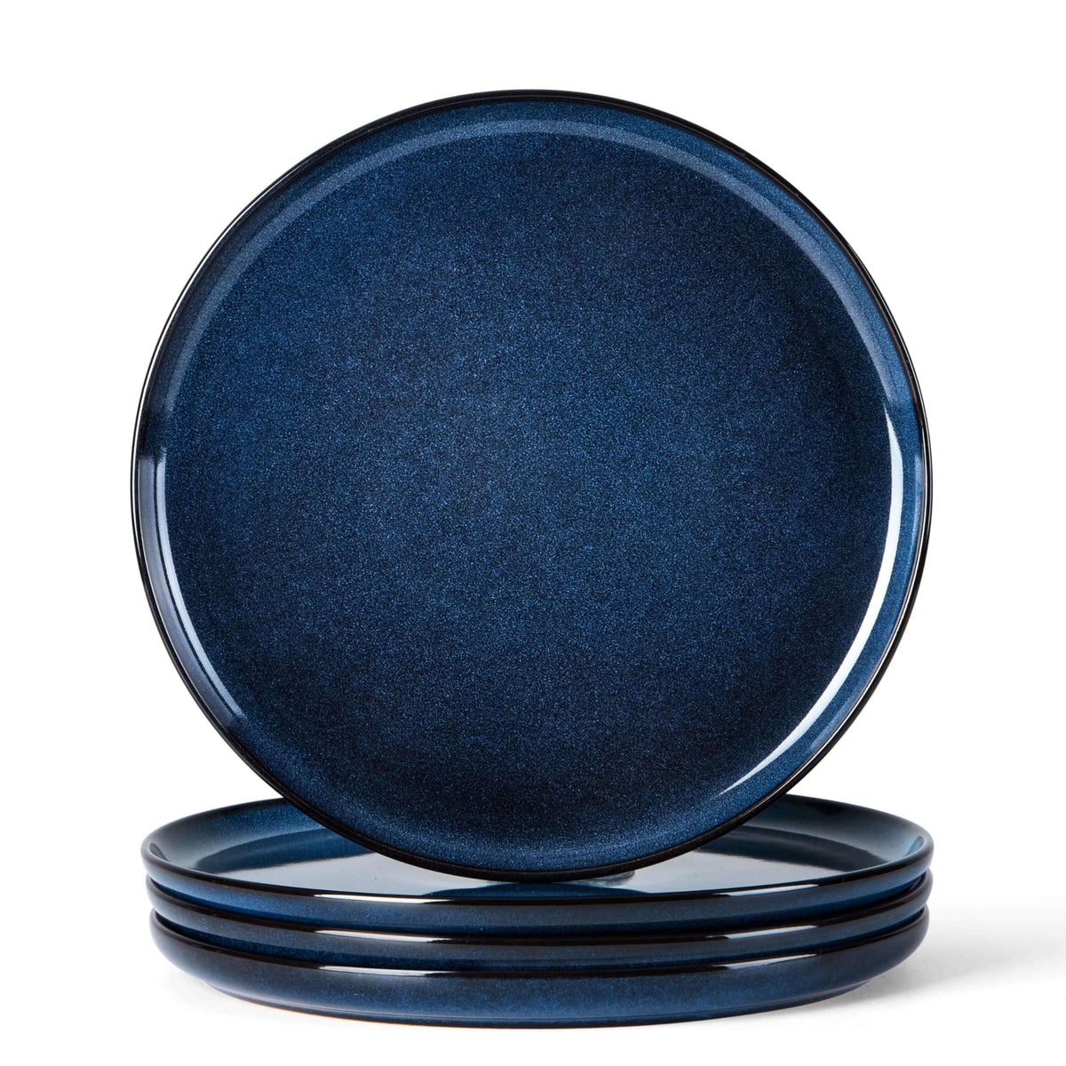 Herogo 4-Piece 10.43" Ceramic Stoneware Dinner Plates Set, Matte Black