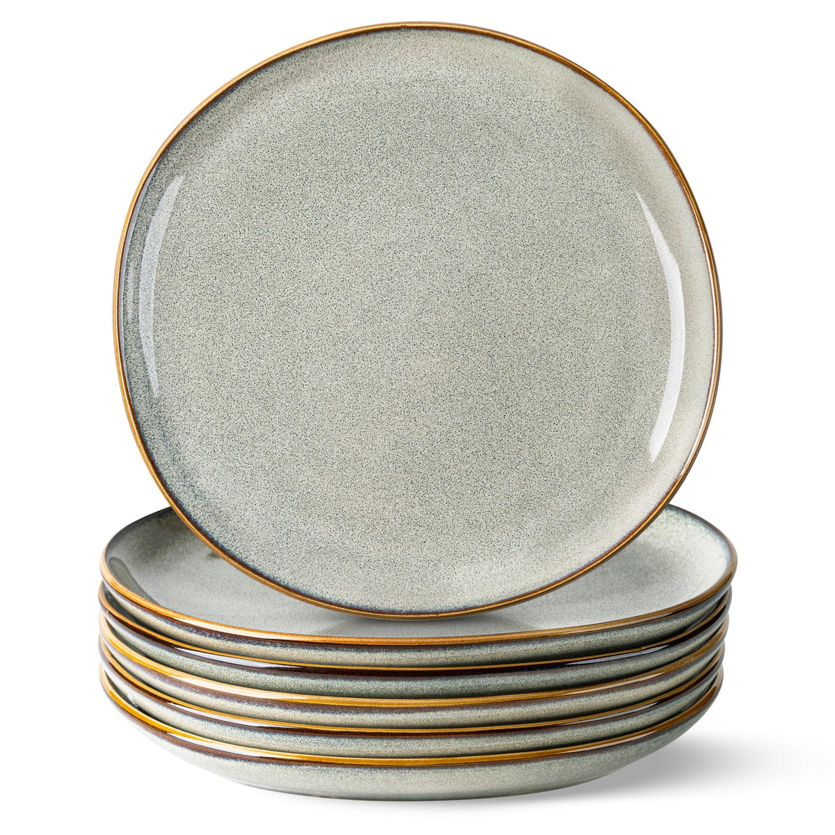 AmorArc Ceramic Dinner Plates Set of 6, 10.5 Inch Stoneware Plates Set